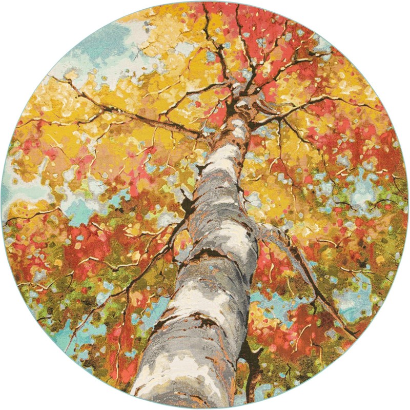 Lomax · Tree canopy Outdoor Rug, multicolor and gray