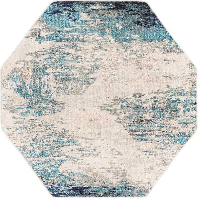 5' 3 x 5' 3 Musgrave · Abstract Washable Rug, blue