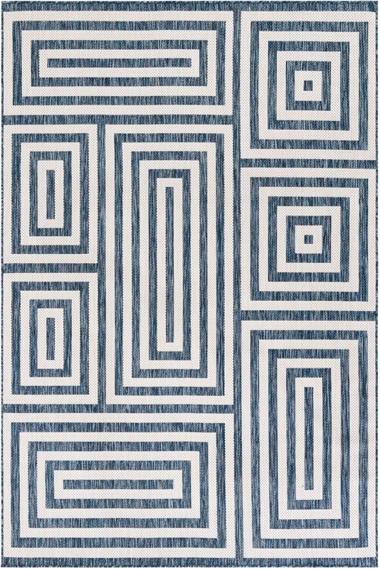 6' x 9' Cumberland · Geometric Outdoor Rug, blue