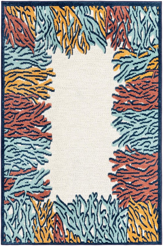 5' 3 x 8' Ely · Border Outdoor Rug, multi