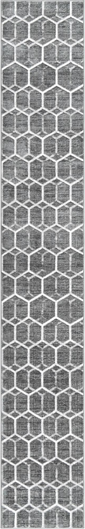 2' 7 x 16' 5 Babcock · Geometric rug, grey