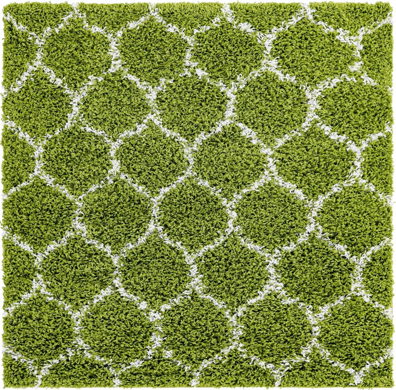 4' x 4' Barnett · Lattice Shag Rug, green