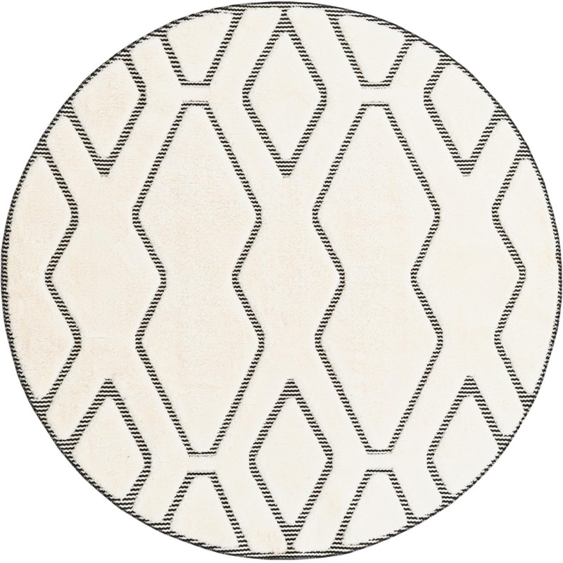 Armstead · Geometric trellis rug, ivory and black