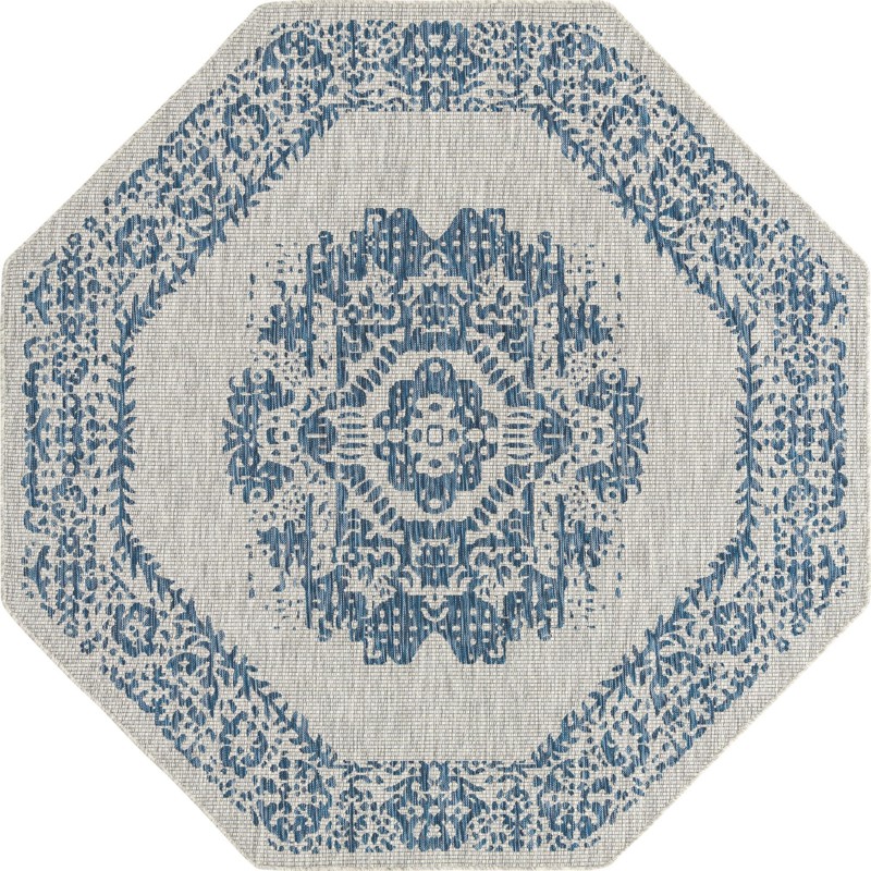Hayden · Border Outdoor Rug, blue
