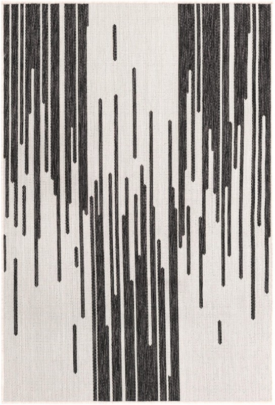 Copse · Abstract Outdoor Rug, black and white