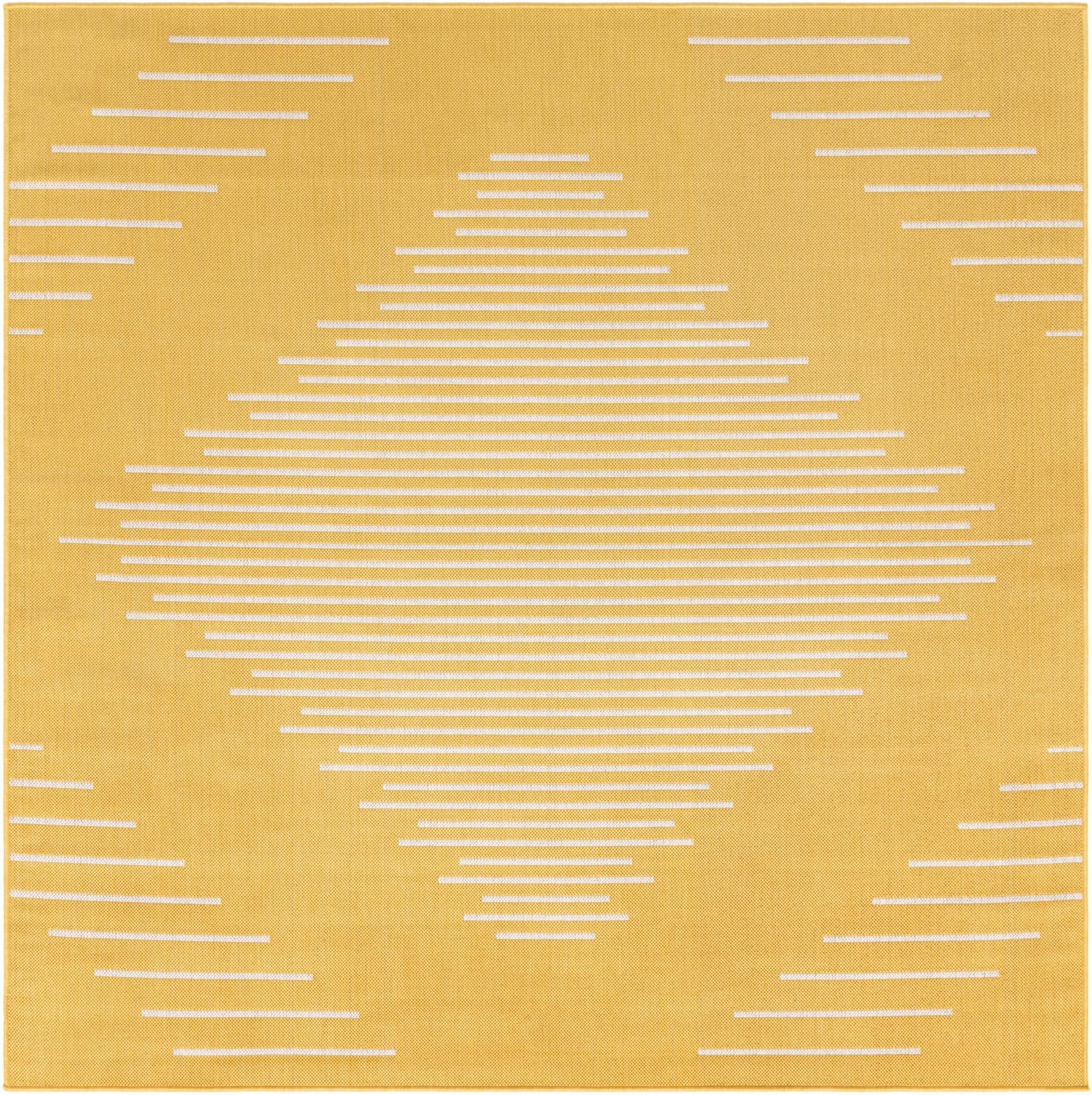 7' x 7' Harlow · Diamond Outdoor Rug, yellow