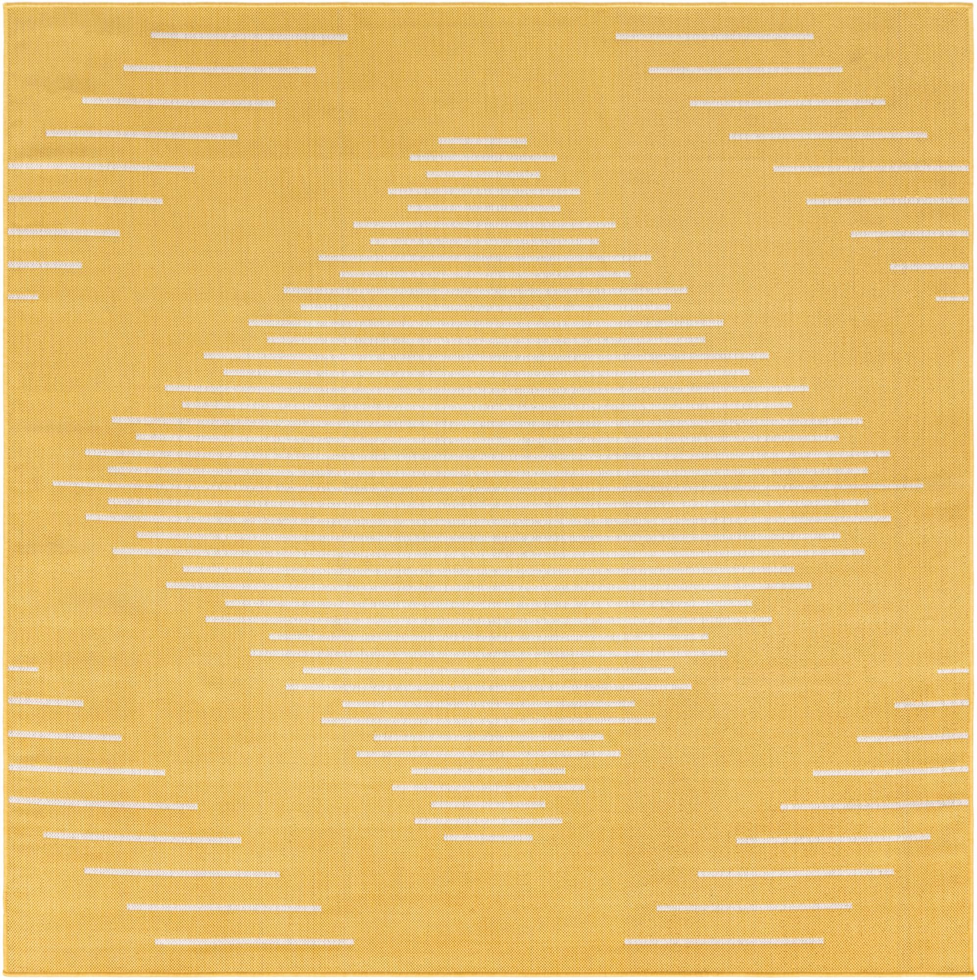 7' x 7' Harlow · Diamond Outdoor Rug, yellow