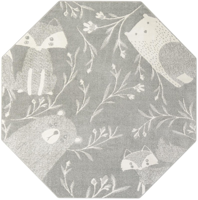 Colgan · Floral / botanical rug, gray
