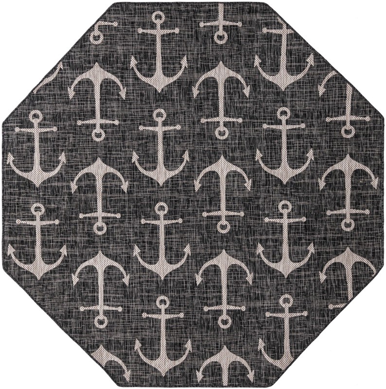 7' 10 x 7' 10 Millbrook · Pictoral Outdoor Rug, charcoal