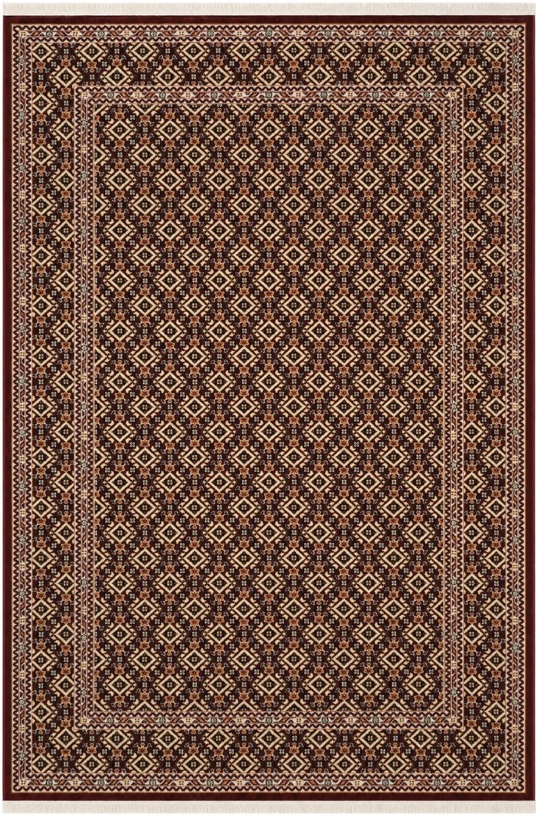 4' x 6' Fenton · Border rug, burgundy