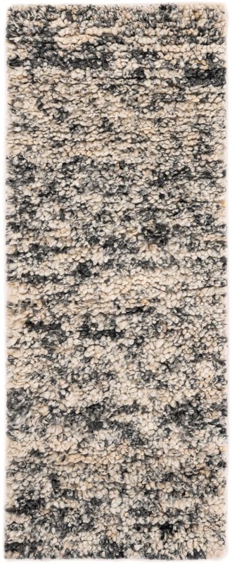 Powell · Abstract Wool Shag Rug, salt and pepper