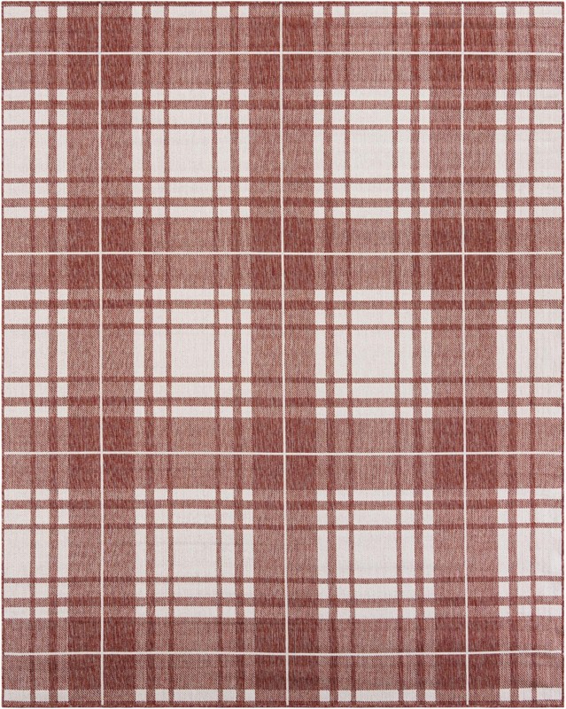 Maguire · Plaid Outdoor Rug, red