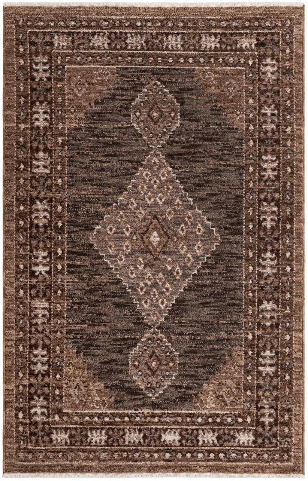 4' x 6' 3 Loveland · Border rug, gray