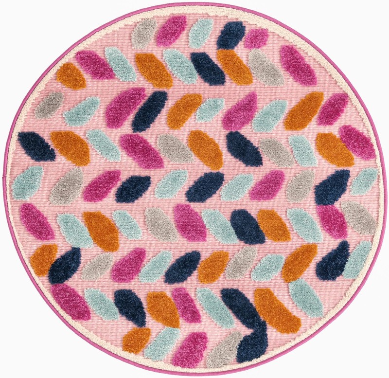 3' 3 x 3' 3 Boyd · Abstract Outdoor Rug, pink
