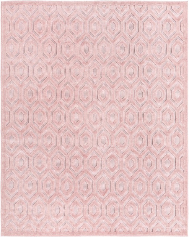 7' 10 x 10' Roanoke · Geometric lattice Outdoor Rug, soft pink