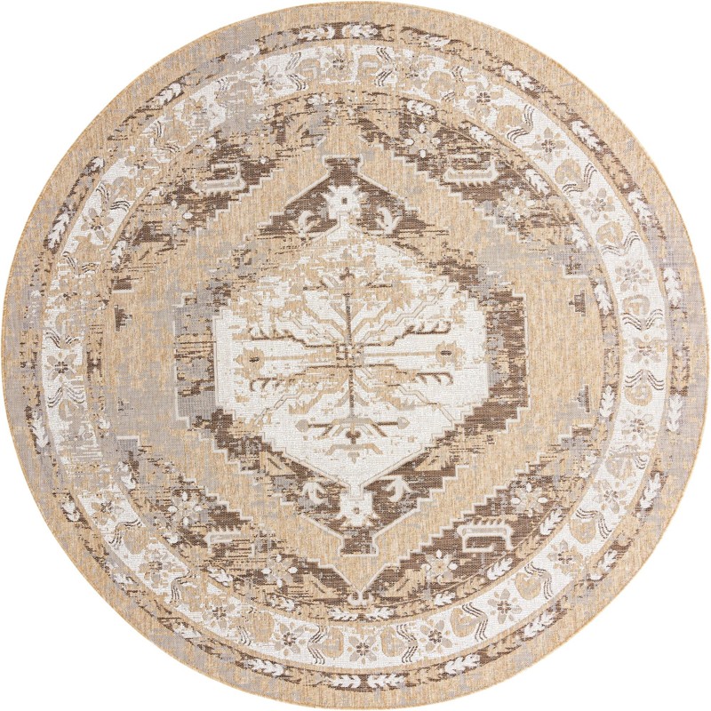 Wylie · Medallion Outdoor Rug, natural and brown