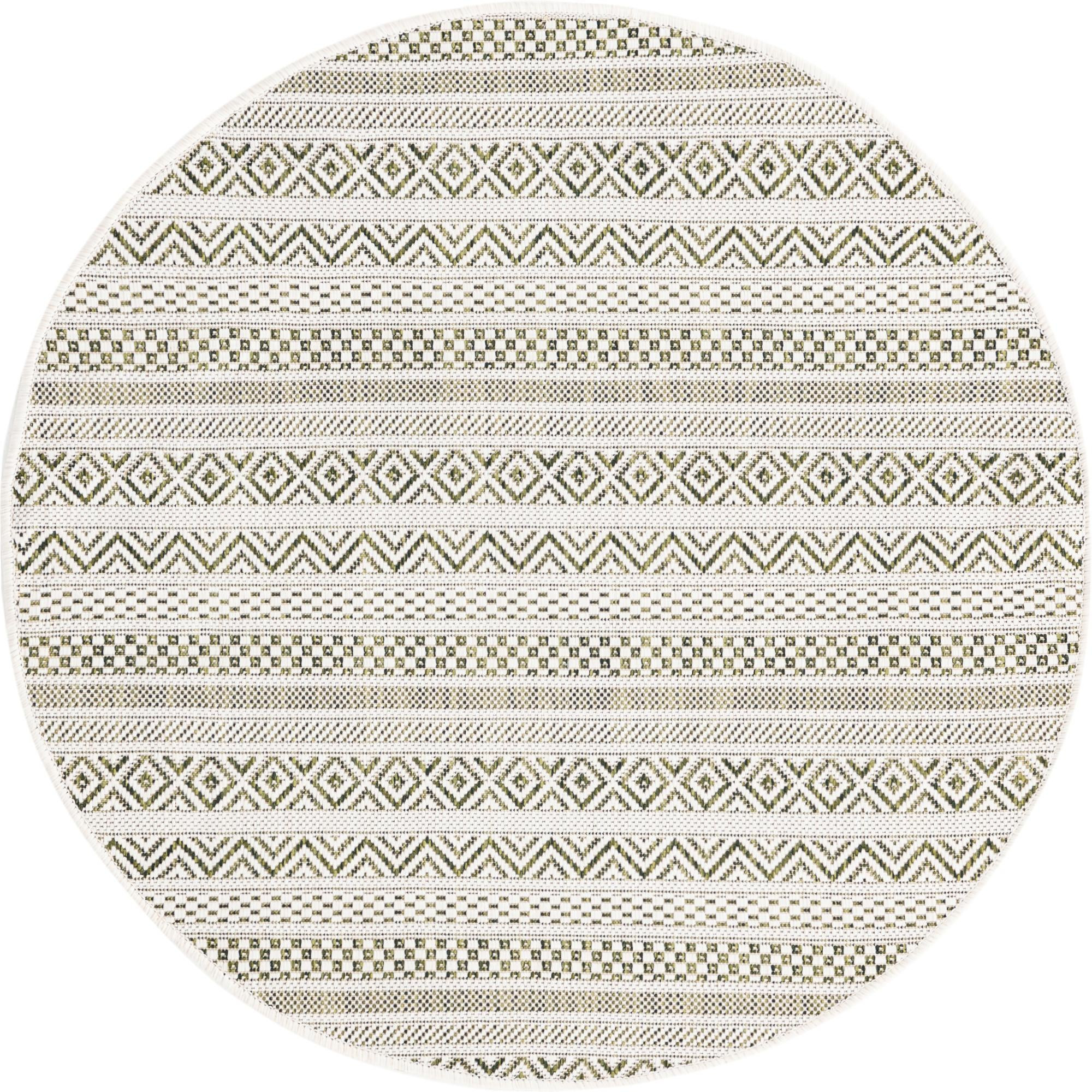 3' x 3' Merlin · Geometric Outdoor Rug, green