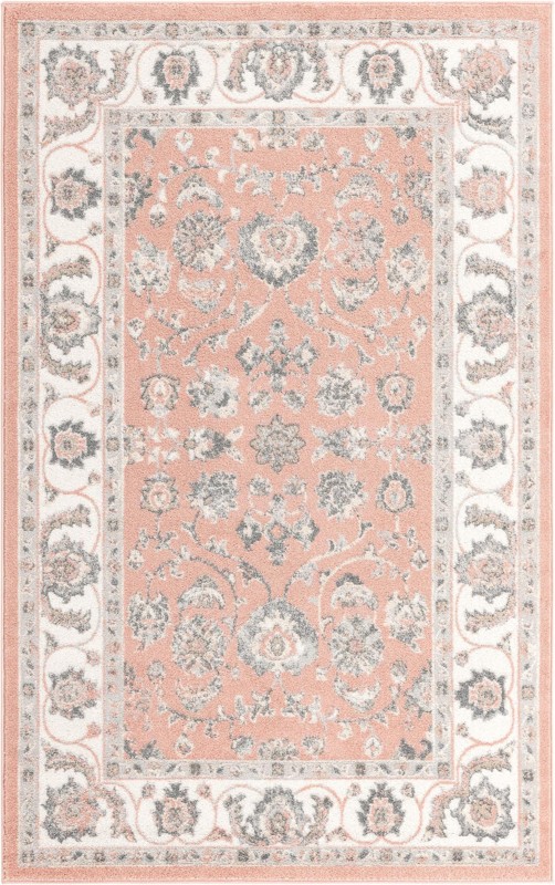 5' x 8' Aspen · Border rug, rose