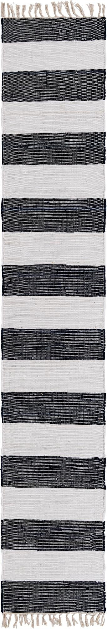 2' 2 x 12' Flagstaff · Striped Chindi Rug, navy