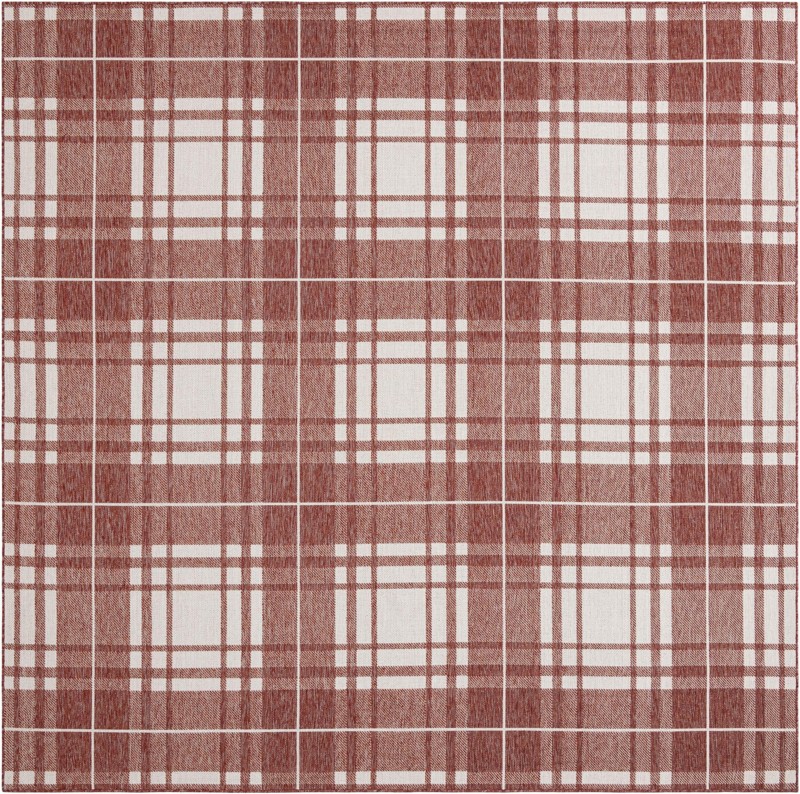 10' x 10' Maguire · Plaid Outdoor Rug, red