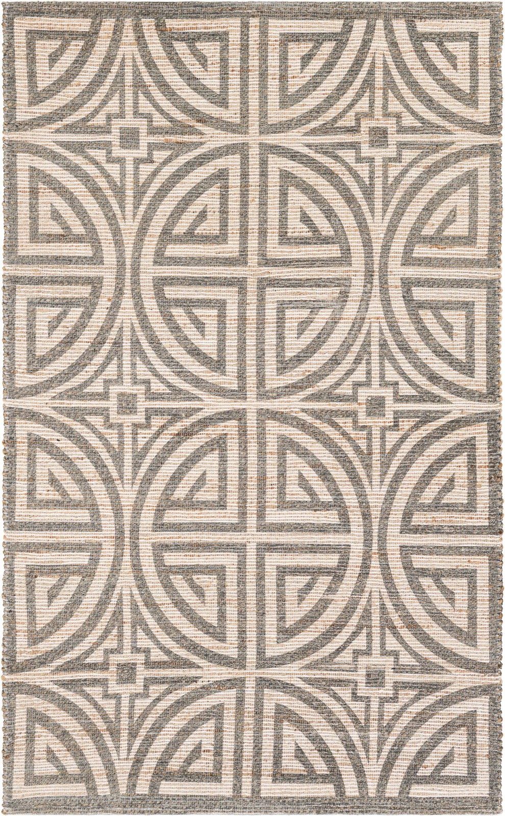 5' 1 x 8' Pasco · Geometric rug, gray and ivory