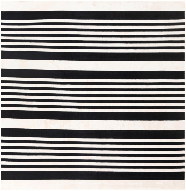Fern · Striped rug, black and white