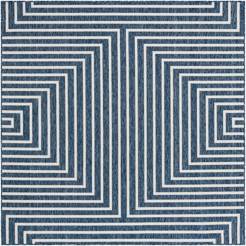 7' 10 x 7' 10 Gorse · Geometric Outdoor Rug, blue