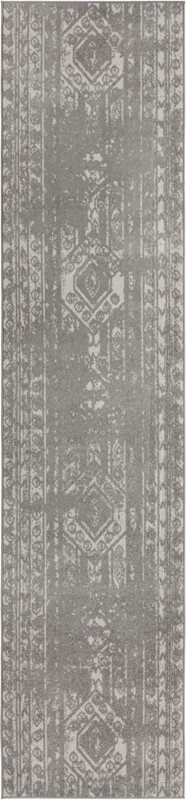3' 3 x 14' Underhill · Tribal stripe rug, gray and ivory