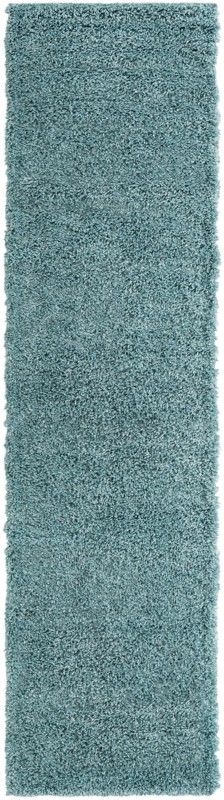 2' 7 x 10' Dunham · Solid shag rug, aqua