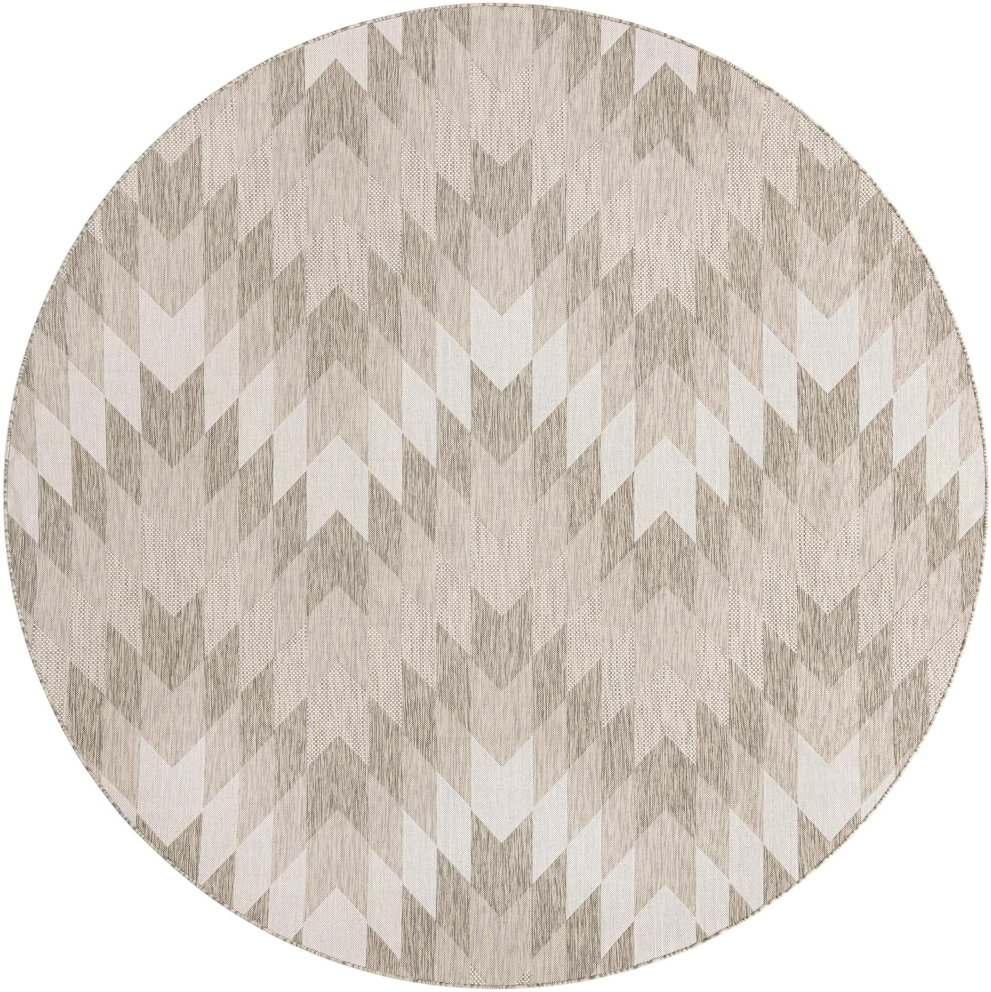 10' x 10' Morrell · Chevron Outdoor Rug, gray