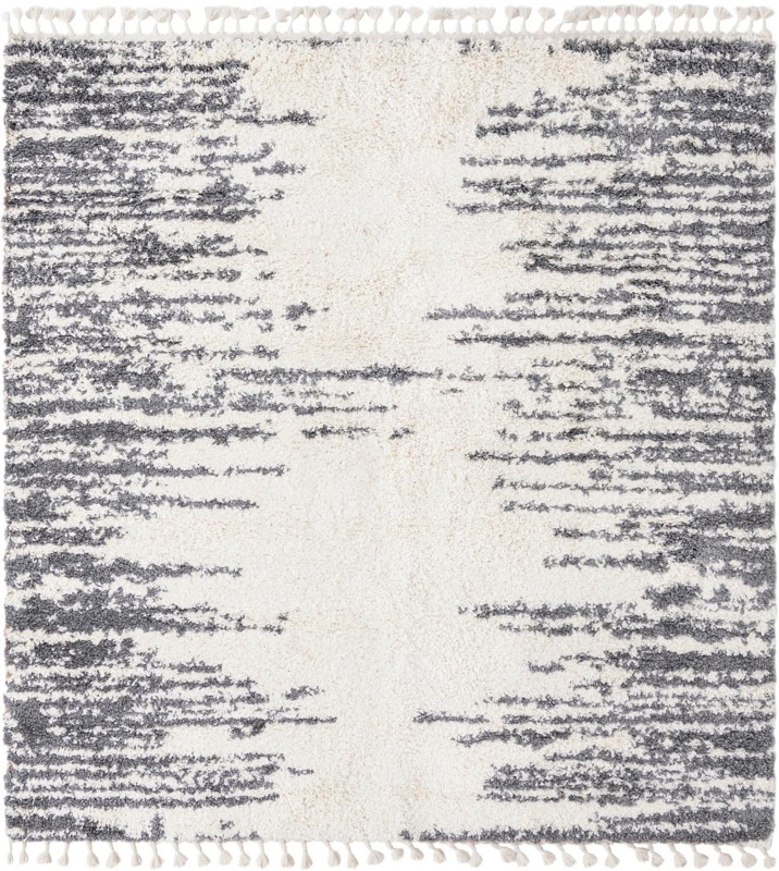 Felton · Abstract Shag Rug, white