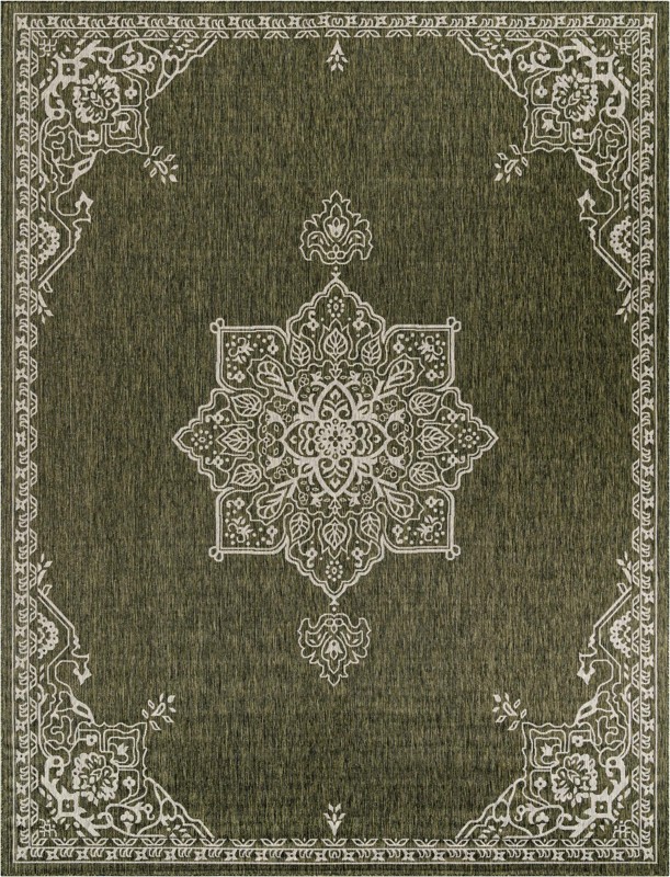 10' x 13' Rhys · Border Outdoor Rug, green