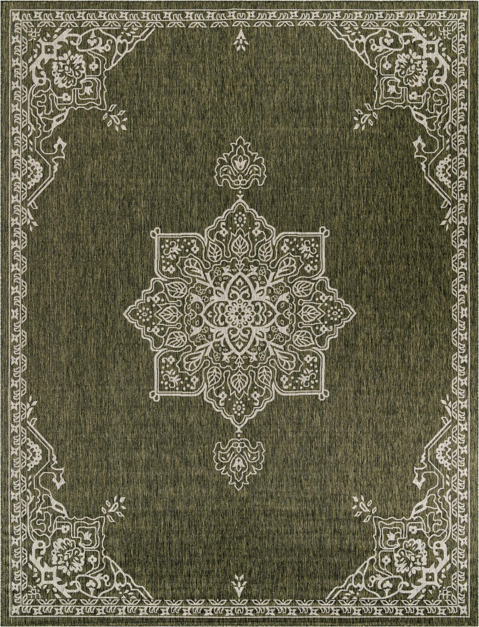 10' x 13' Rhys · Border Outdoor Rug, green