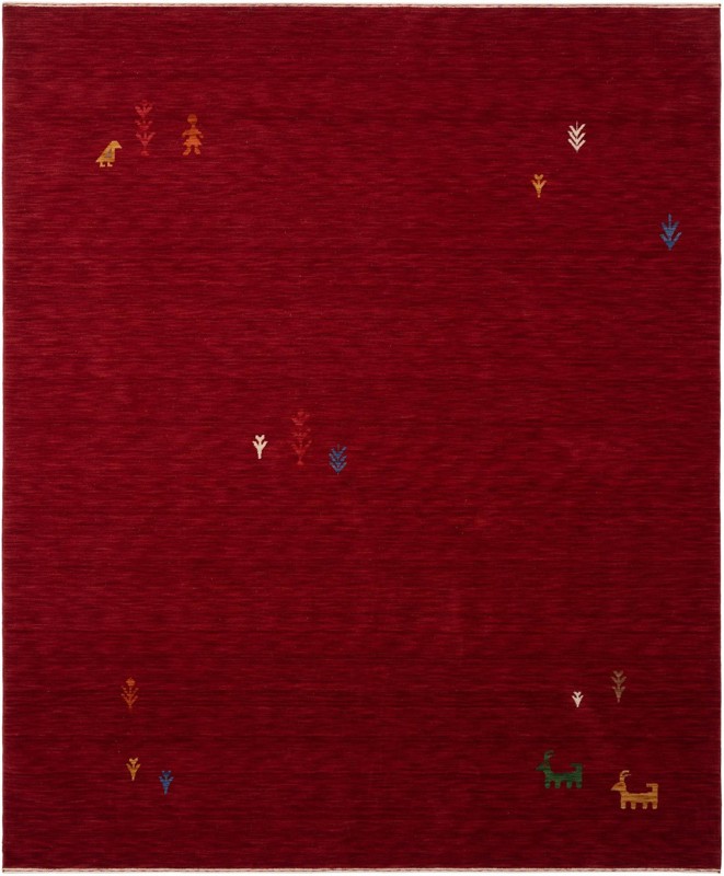 Elmira · Pictoral Wool Rug, red