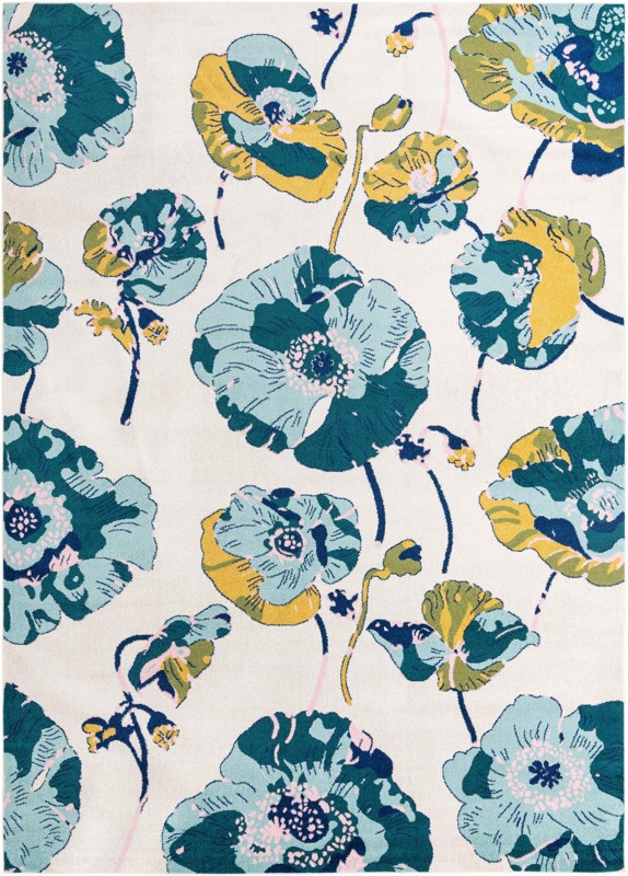 Hyland · Floral / botanical rug, white