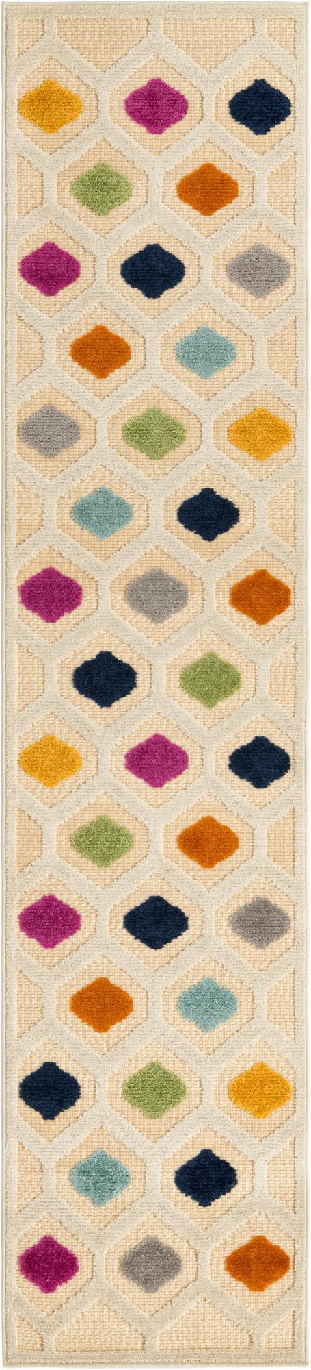 2' x 10' Raleigh · Geometric Outdoor Rug, beige