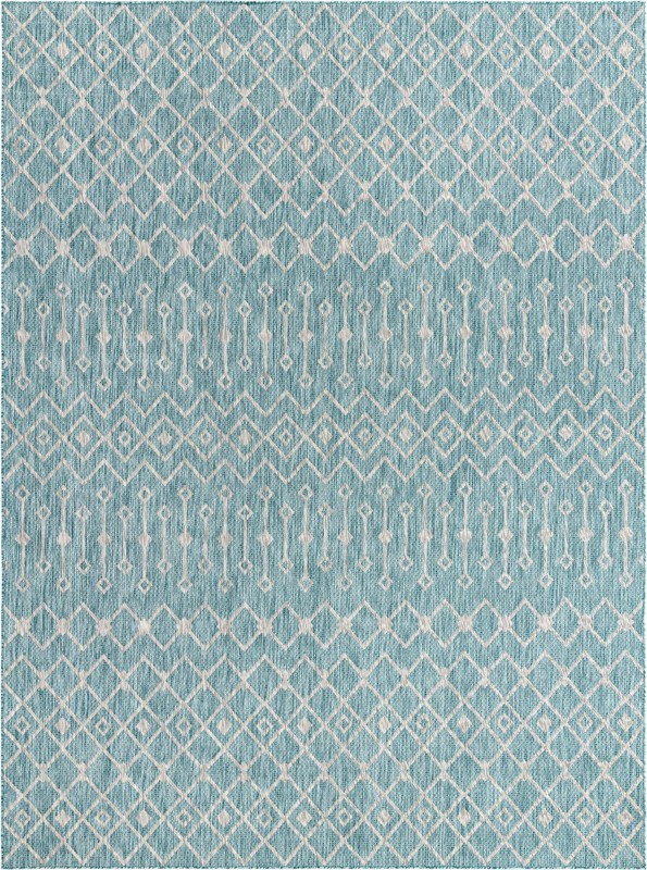 10' x 13' Kearney · Diamond Outdoor Rug, aqua