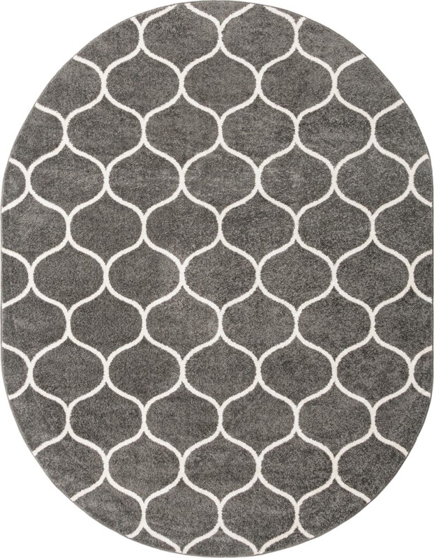 7' 10 x 10' Ingram · Lattice rug, dark gray and ivory