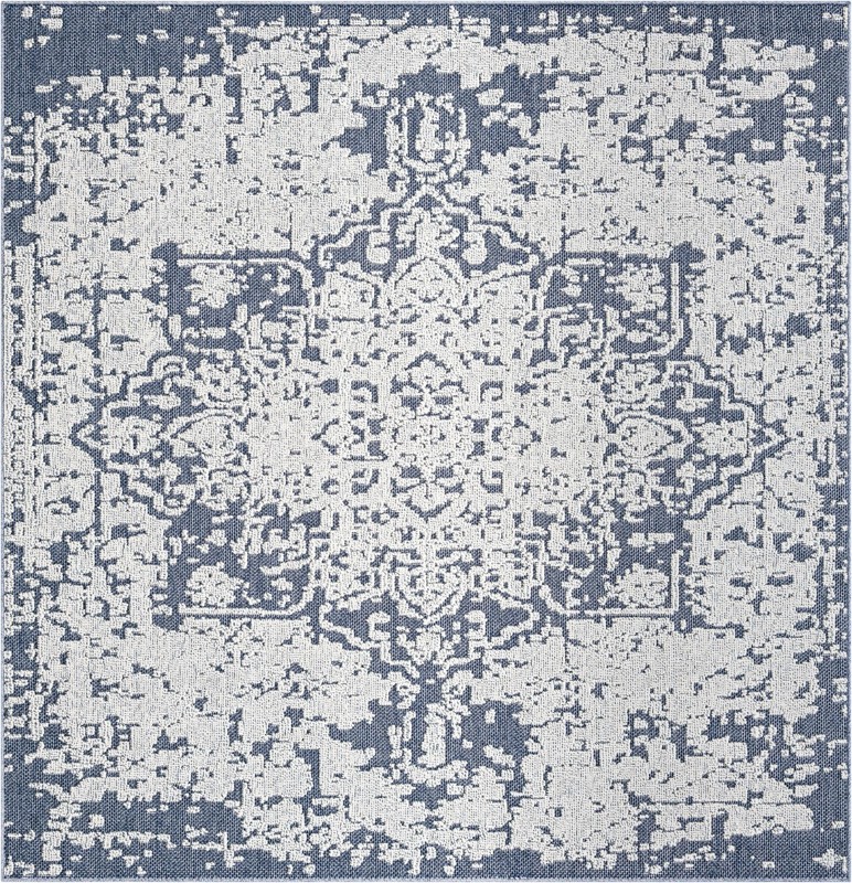 Cotter · Medallion Outdoor Rug, navy blue