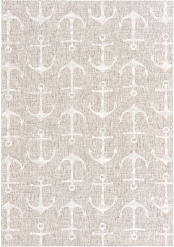 7' x 10' Millbrook · Anchor Outdoor Rug, gray and ivory