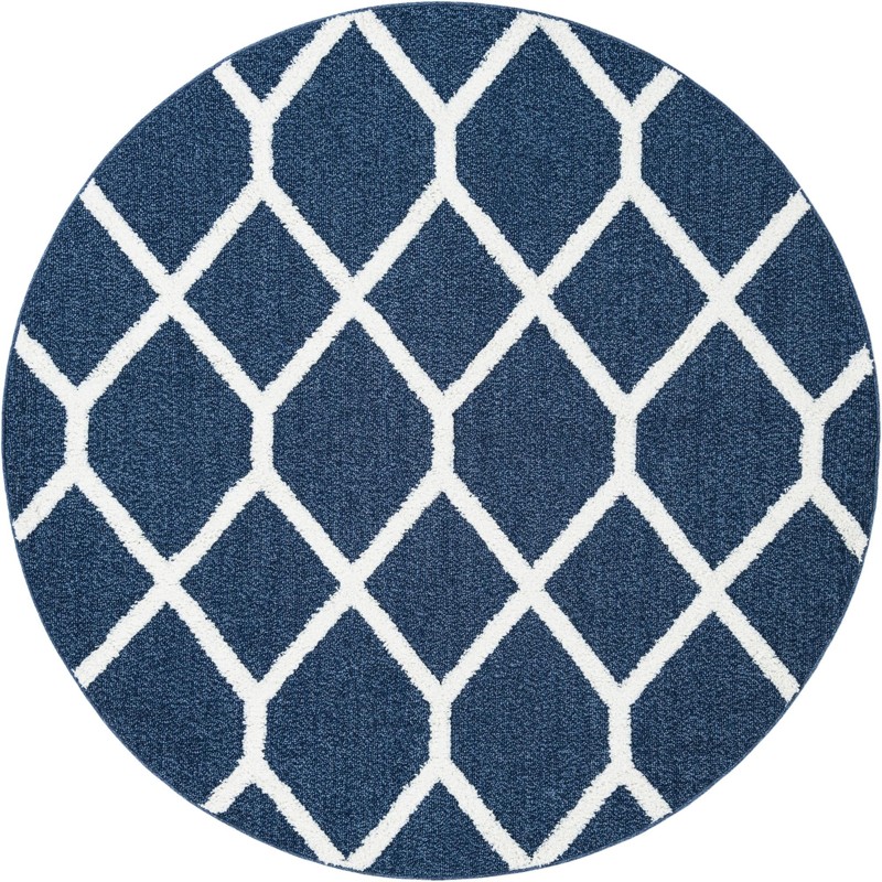 7' 10 x 7' 10 Kirkwood · Diamond rug, blue