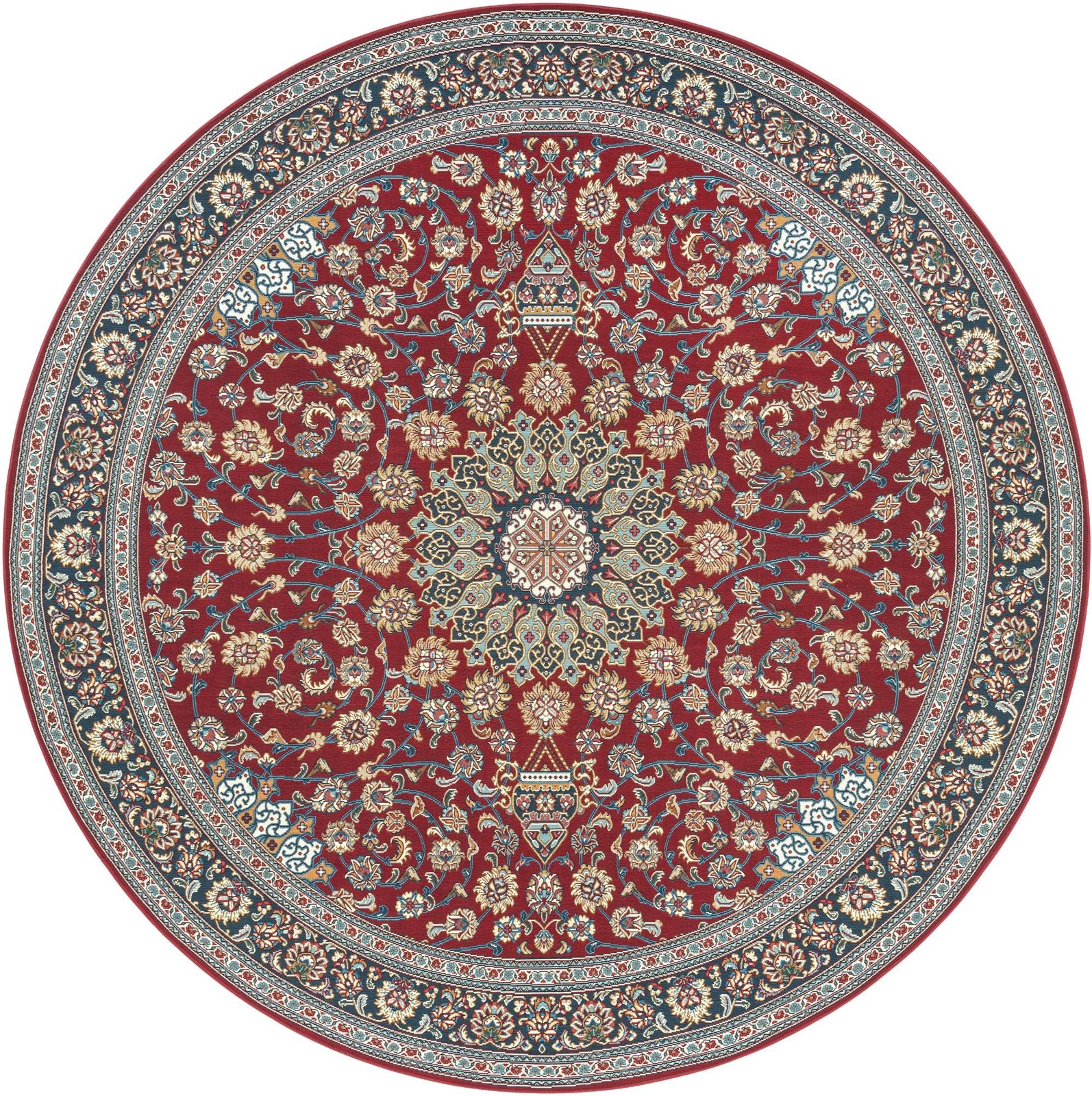 10' x 10' Lomax · Medallion Outdoor Rug, red and navy