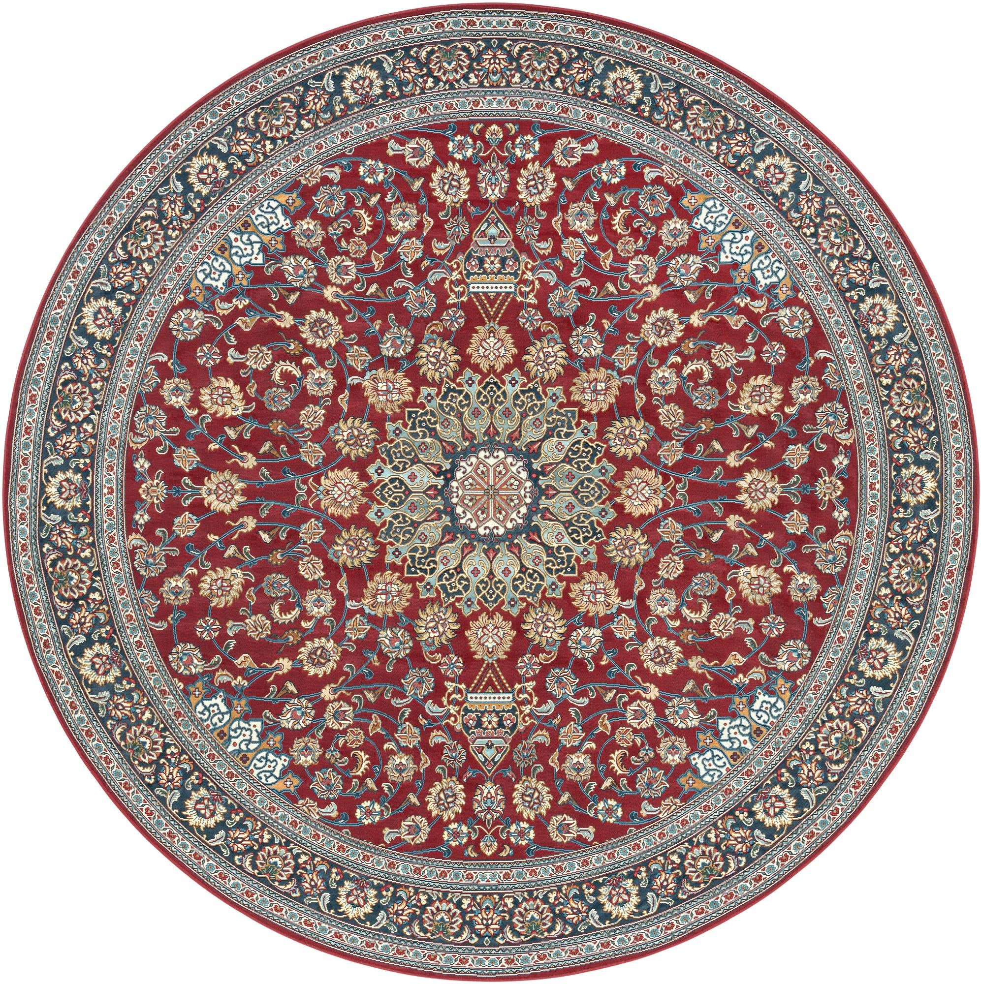 10' x 10' Lomax · Medallion Outdoor Rug, red and navy