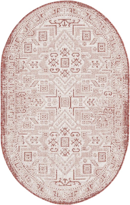 3' x 5' 3 Estuary · Border Outdoor Rug, rust red