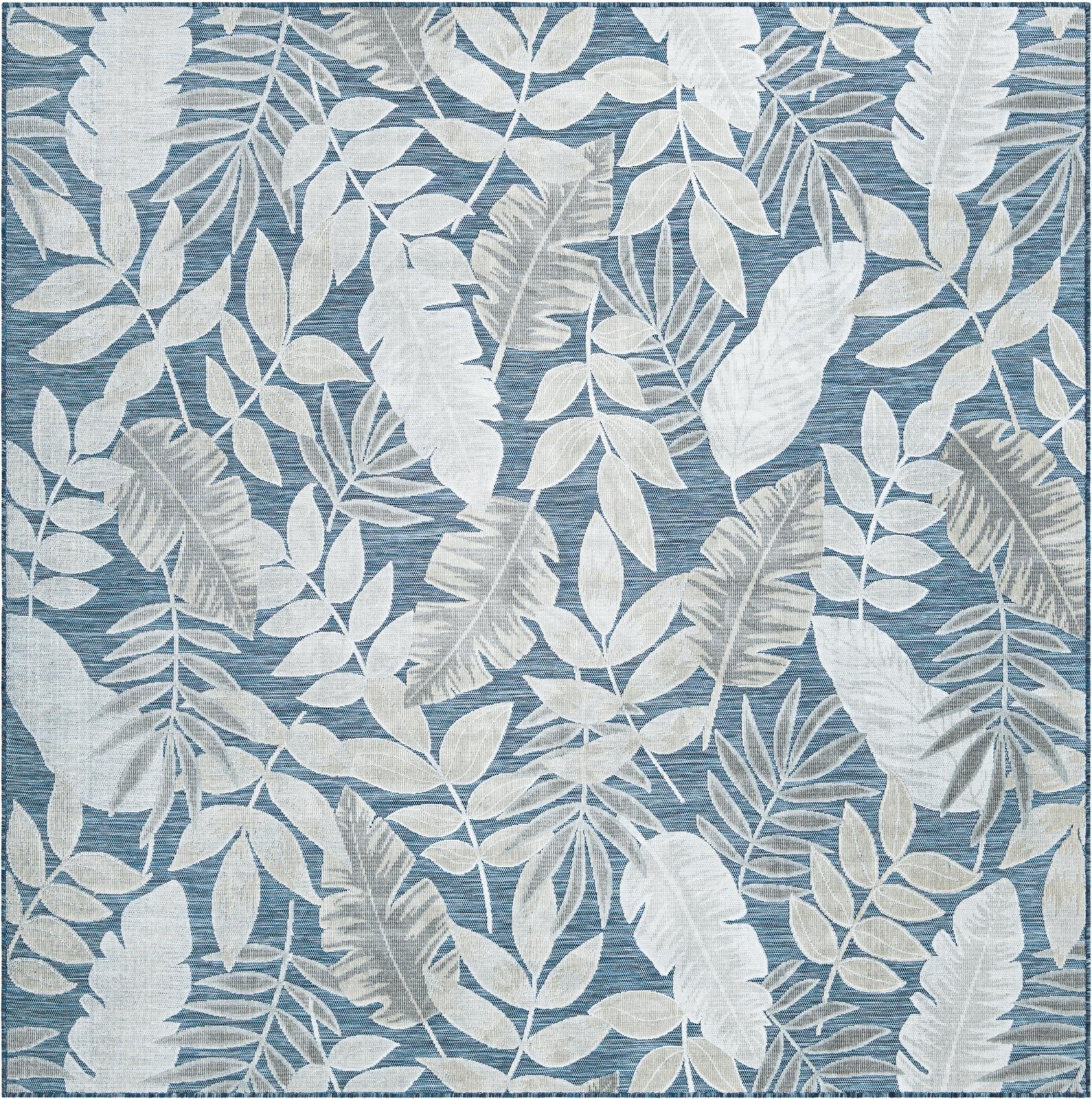 8' 2 x 8' 2 Quimby · Botanical Outdoor Rug, navy, gray and ivory