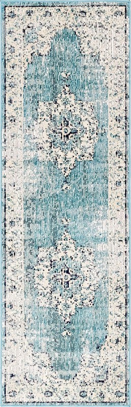 Marjorie · Border rug, turquoise