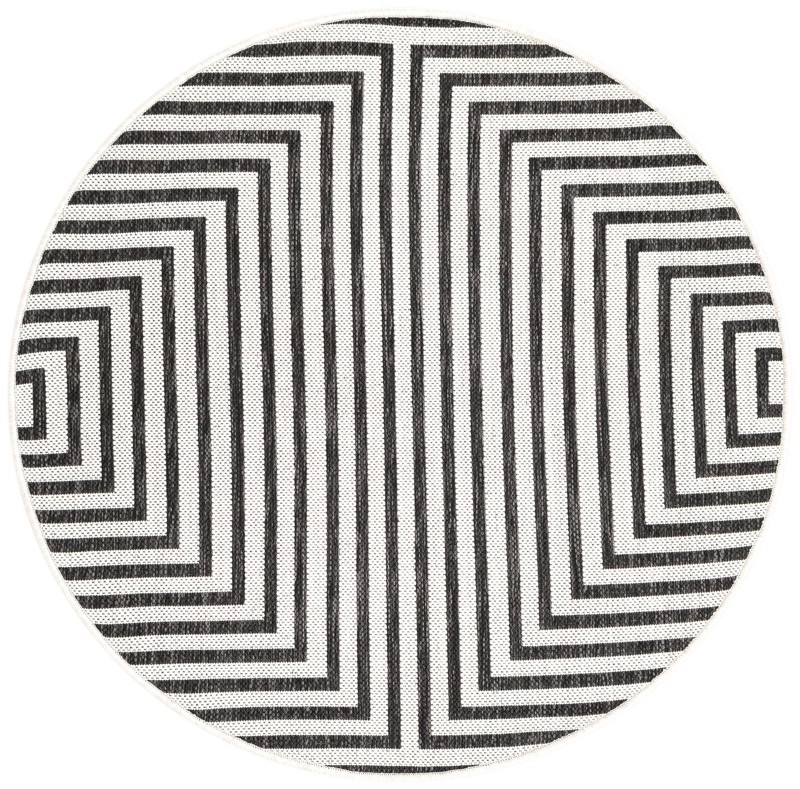 3' x 3' Gorse · Geometric Outdoor Rug, white and black