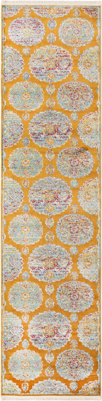 2' 7 x 10' Mather · Medallion rug, orange