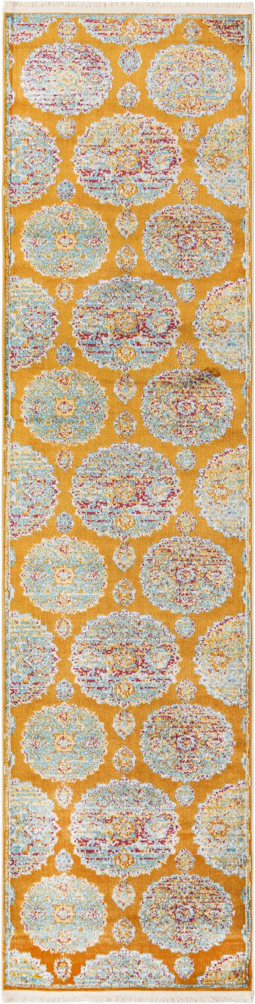 2' 7 x 10' Mather · Medallion rug, orange