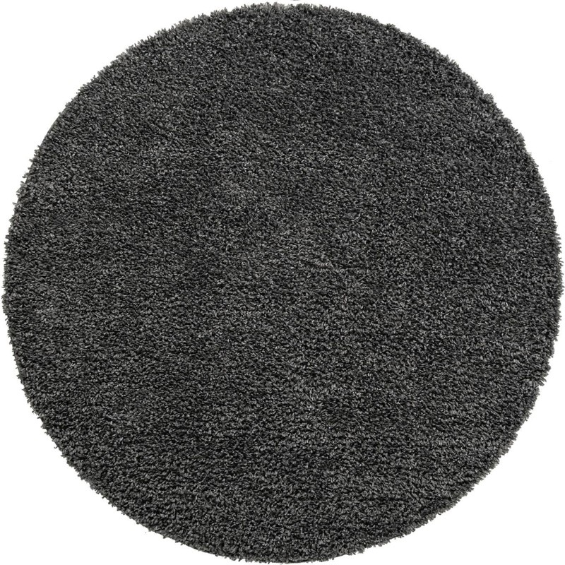 4' x 4' Dunham · Solid shag rug, charcoal